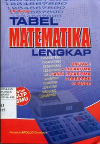 Image of Tabel Matematika lengkap : daftar : logaritma, antilogaritma, resiprok, bunga